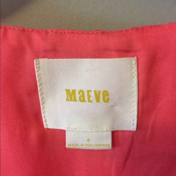 Anthropologie Maeve Coral Eyelet Dress - Picture 2 of 5